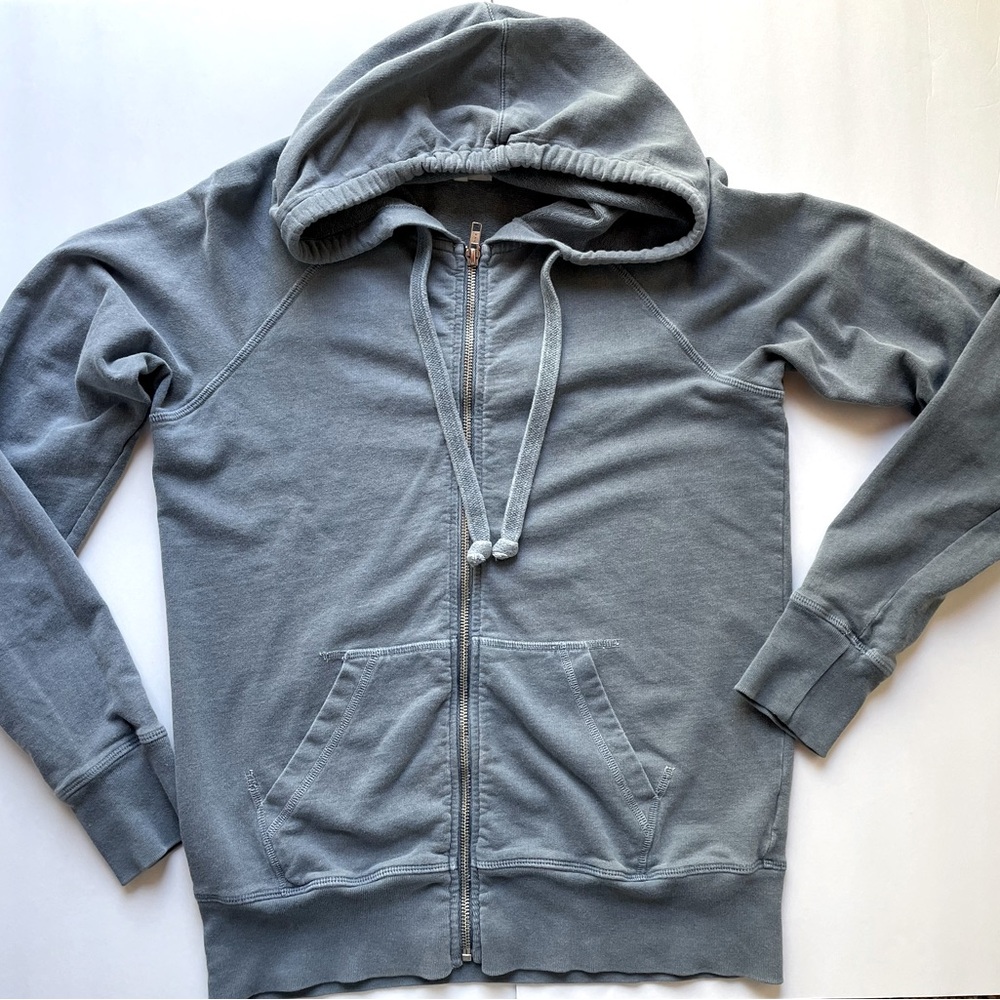 STEPFORWARD #Housewife sweatshirt, long sleeve zip-up hoodie,light blue, Size M.